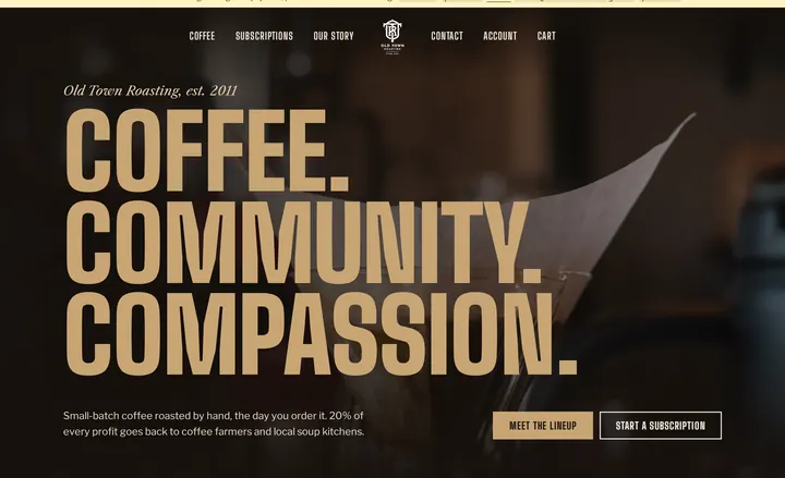 Old Town Roasting — homepage